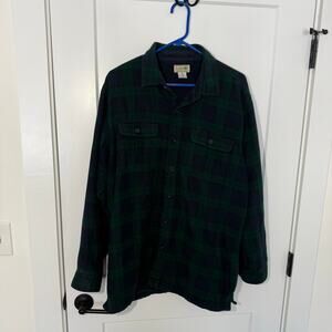 LL Bean Fleece Lined Flannel Shacket. Casual, Preppy, Button Down, Outdoor, Work